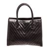 Image 1 : Chanel Black Leather Double Handle Tote Bag