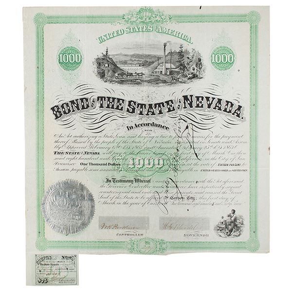 State of Nevada 1867 Bond