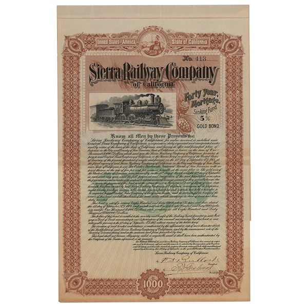 Sierra Railway Company Bond