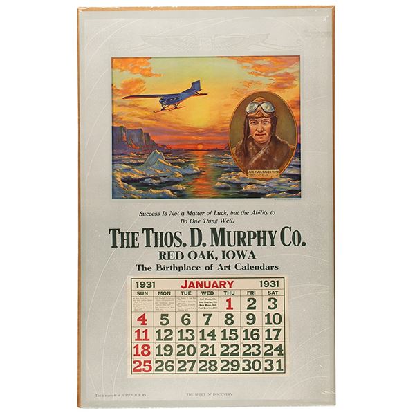 Richard E. Byrd 1931 Calendar