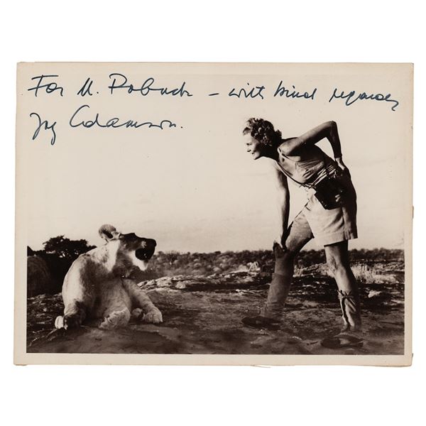 Joy Adamson Signed Photograph
