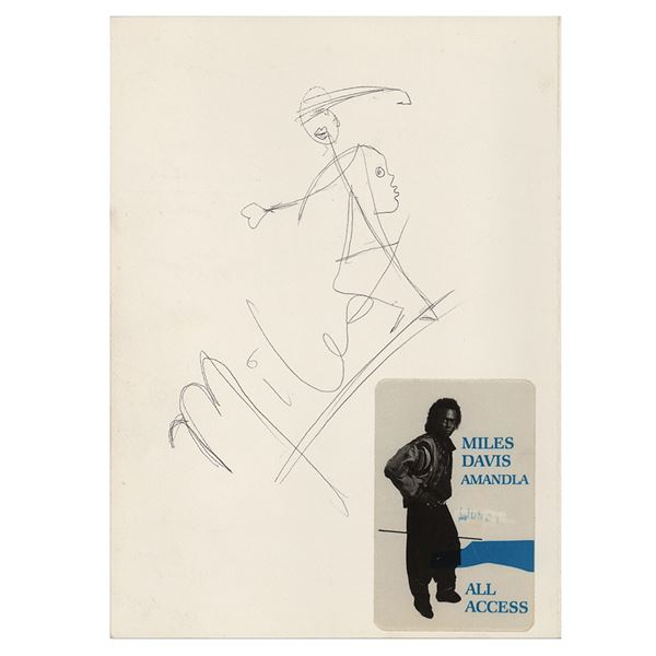 Miles Davis Signed Sketch