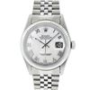 Image 3 : Rolex Mens Stainless Steel Mother Of Pearl Roman Datejust Wriswatch Datejust