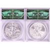 Image 1 : Lot of 2011(S)-2012(S) $1 American Silver Eagle Coins ANACS MS69
