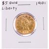 Image 1 : 1901 $5 Liberty Head Half Eagle Gold Coin