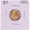 Image 1 : 1993 $5 American Gold Eagle Coin