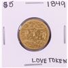 Image 1 : 1849 $5 Liberty Head Half Eagle Love Token Coin Pin