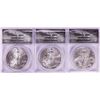 Image 1 : Lot of 2000-2002 $1 American Silver Eagle Coins ANACS MS69