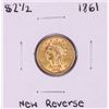 Image 1 : 1861 New Reverse $2 1/2 Liberty Head Quarter Eagle Gold Coin
