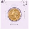 Image 1 : 1901-S $5 Liberty Head Half Eagle Gold Coin