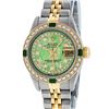 Image 3 : Rolex Ladies Two Tone MOP Diamond & Emerald Oyster Perpetual Datejust Watch
