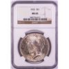 Image 1 : 1922 $1 Peace Silver Dollar Coin NGC MS65