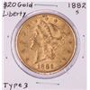 1882-S $20 Liberty Head Double Eagle Gold Coin