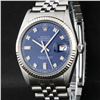 Rolex Men's Stainless Blue Diamond Oyster Perpetual Datejust Wristwatch