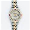 Image 2 : Rolex Ladies Two Tone Silver Diamond & Ruby Oyster Perpetual Datejust Wristwatch