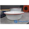 Image 7 : (2) Enamelware Wash Basins; Canner & Scoop