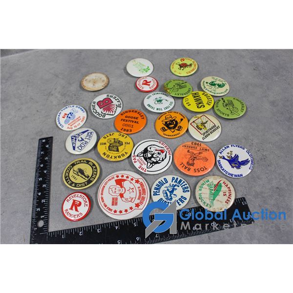 (24) Assorted Club & Sports Team Buttons