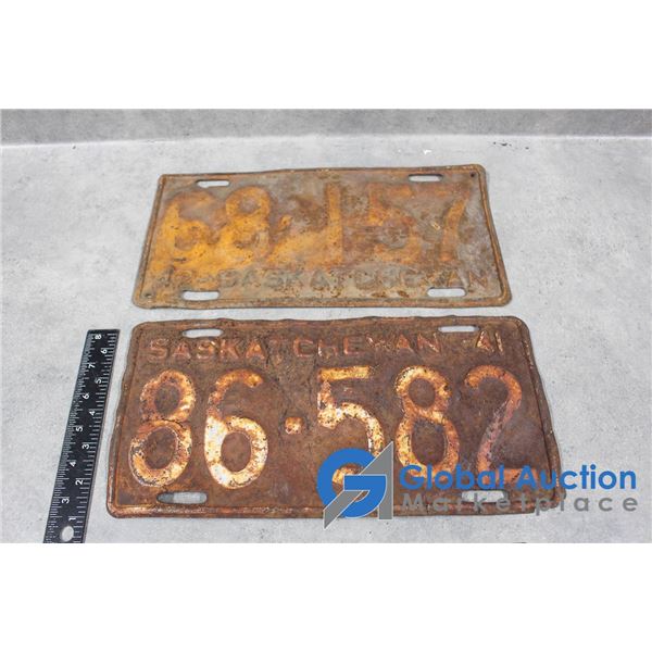 1941 & 1942 SK License Plates