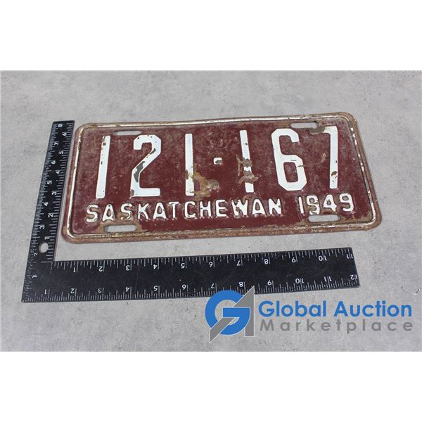 1949 SK License Plate