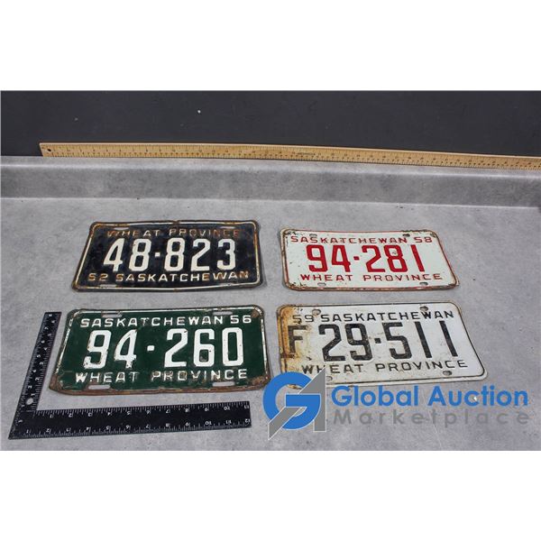 1952, 1956, 1958, & 1959 SK License Plates