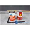 Image 2 : Chevron Quart Transmission Fluid Tin & Shell Rotella Cardboard Quart w/Contents