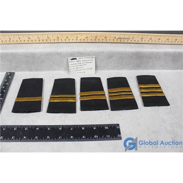 (5) Royal Canadian Navy Rank Epaulettes