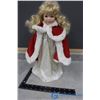 Image 1 : Porcelain Doll w/Stand & Red Travellers Cloak