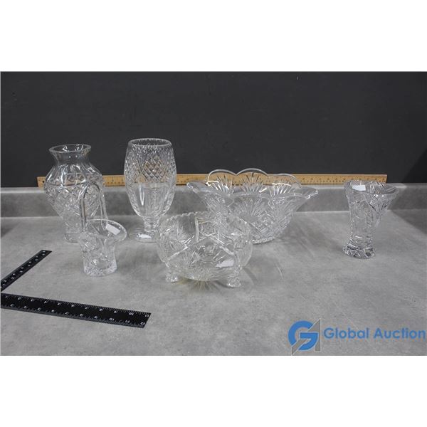 Pinwheel Crystal Vases, Bowls & Basket