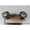 Image 3 : (2) Ceramic Insulators Mounted on Wooden Base