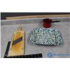 Image 1 : Small Enamel Pot, Tray & Small Mandolin Slicer