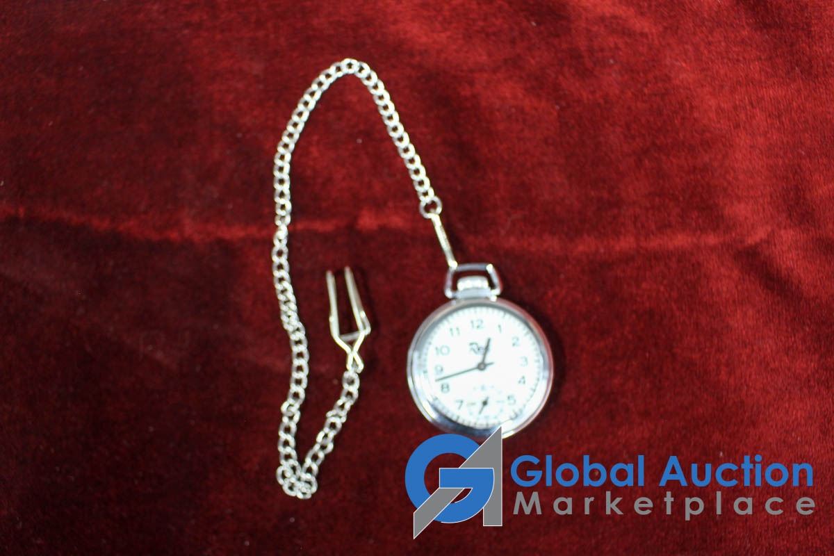 Vintage Rex Pocket Watch w/Chain - Working