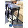 Image 2 : **(2) Faux Leather Studded Padded Bar Stools - BID PRICE x2