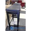 Image 3 : **(2) Faux Leather Studded Padded Bar Stools - BID PRICE x2