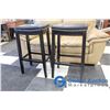 Image 5 : **(2) Faux Leather Studded Padded Bar Stools - BID PRICE x2