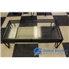 Image 1 : ** Black Metal Glass Top Coffee Table