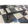 Image 4 : ** Black Metal Glass Top Coffee Table