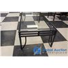 Image 5 : ** Black Metal Glass Top Coffee Table