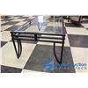Image 8 : ** Black Metal Glass Top Coffee Table