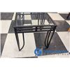 Image 3 : **(2) Black Metal Glass Top End Table - BID PRICE x2