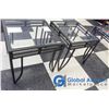 Image 4 : **(2) Black Metal Glass Top End Table - BID PRICE x2