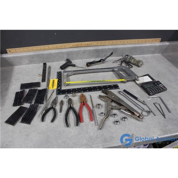 Allen Keys/ Wrenches, Tire Plugs, Hand Saw, Vice Grip Ect