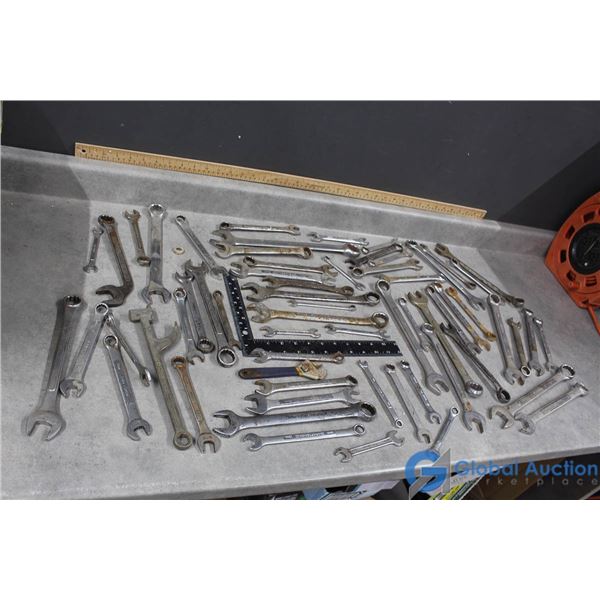 Large Assortment Various Sized Wrenches