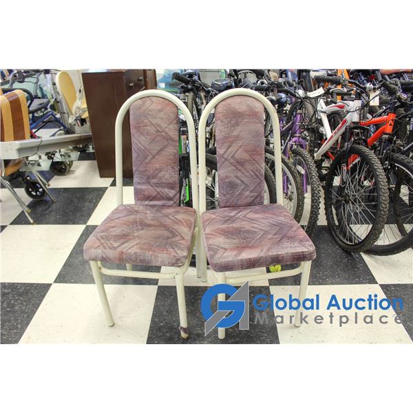 (2) Metal Frame Highback Kitchen Chairs