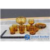 Image 1 : Amber Glass Plates, Decor, & Cups