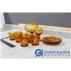 Image 2 : Amber Glass Plates, Decor, & Cups