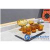 Image 3 : Amber Glass Plates, Decor, & Cups