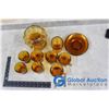 Image 4 : Amber Glass Plates, Decor, & Cups