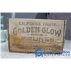 Image 2 : Golden Glow Wooden Crate with Green Glass Bottles, Decanters and More