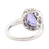 Image 3 : 3.29 ctw Tanzanite and Diamond Ring - Platinum