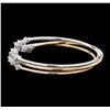 Image 2 : 3.34 ctw Diamond Bangle Bracelets - 14KT Yellow, White, and Rose Gold